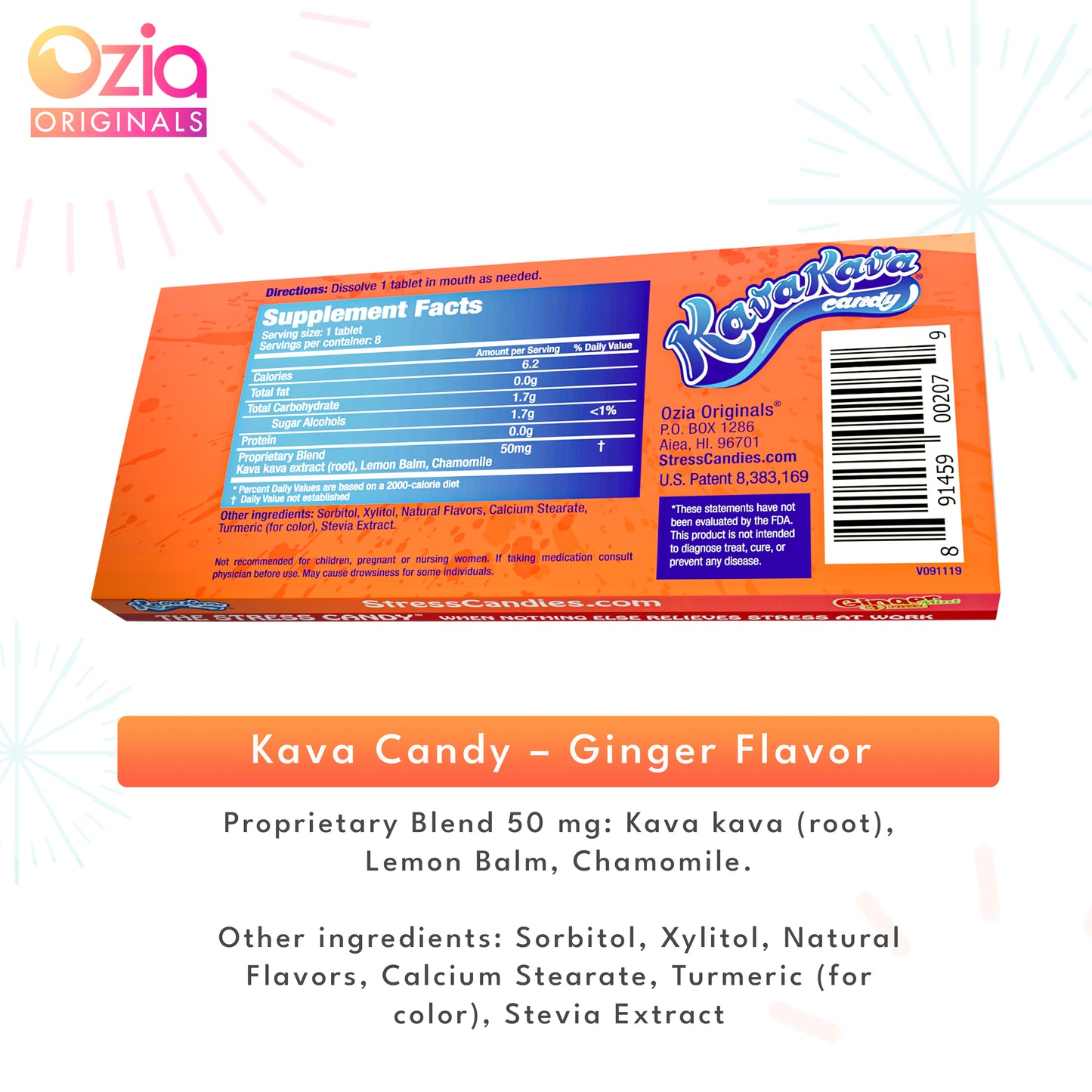 Kava Kava Candy Ginger Mint - 4 Packs