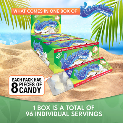Kava Kava Candy Coconut Cream - 1 Box (12 Individual packs)