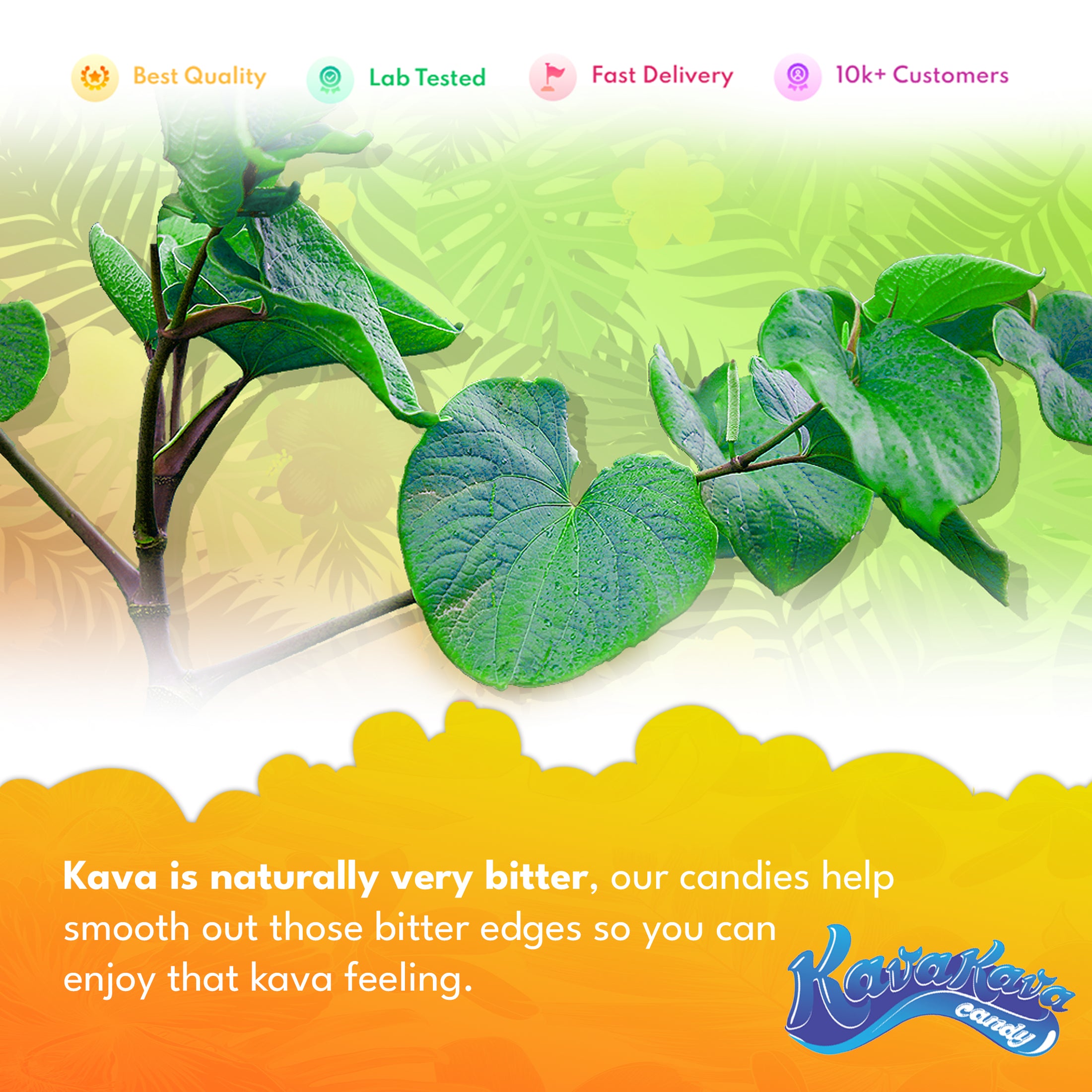 Kava Kava Candy Orange 1 Box (12 Individual packs)