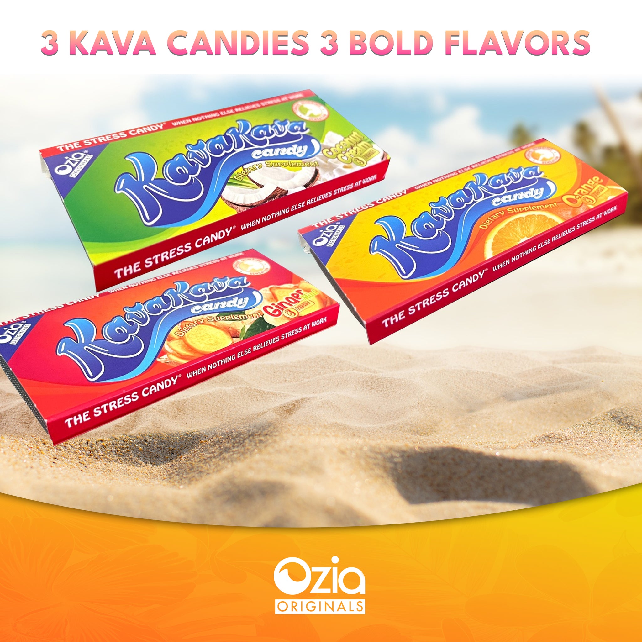 Kava Kava Candy Orange 1 Box (12 Individual packs)